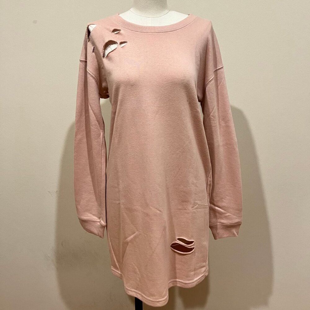 Almost Famous Long Sleeve Ripped Sweater Tunic Dress Size M